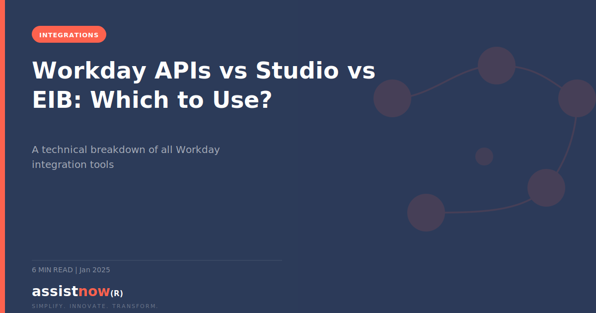Workday APIs vs Workday Studio vs EIB: Which Should You Use? (2026) — diagram